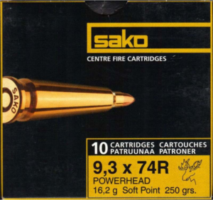Sako 9.3x74R Powerhead, 250gr, 10/Box - 1 Shot Guns